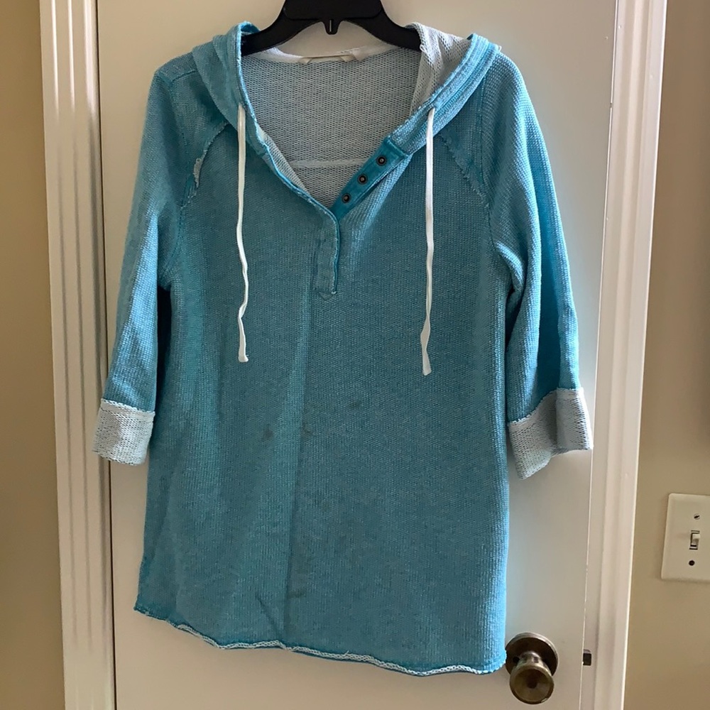 Soft Surrounding light Turquoise hoodie
